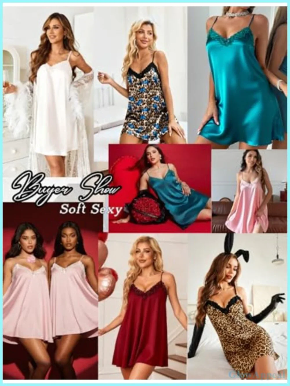 Satin Nightgown with Lace Trim Adjustable Straps Sleepwear for Women